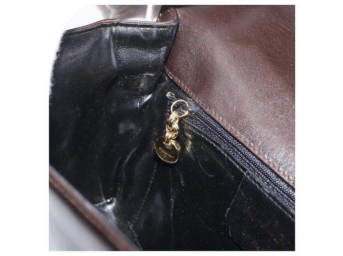Borsa a Spalla Gancini in Pelle Marrone Oro Salvatore Ferragamo Auth ka3381 D'oro - vista 23