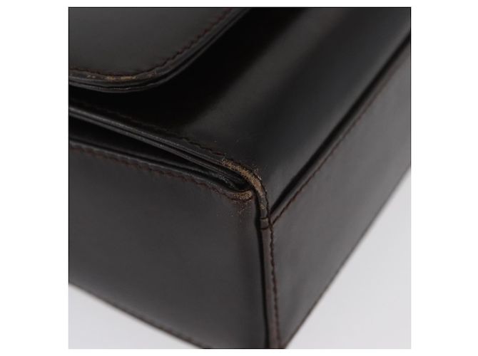 Borsa a Spalla Gancini in Pelle Marrone Oro Salvatore Ferragamo Auth ka3381 D'oro - vista 8