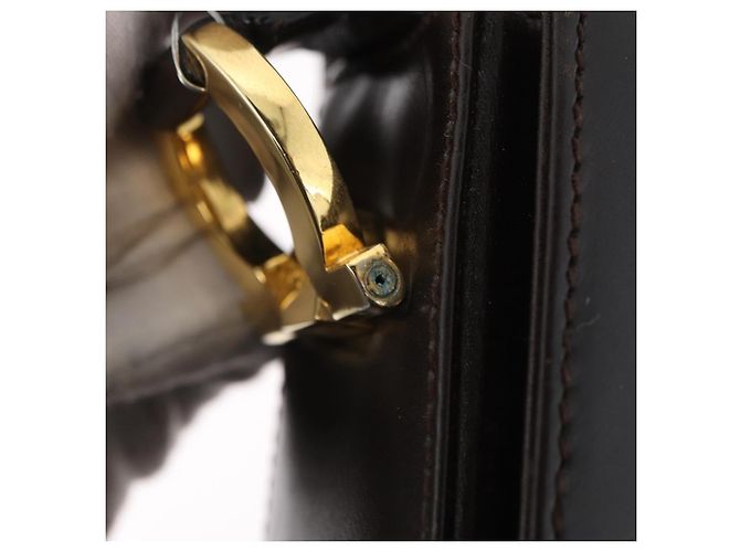Borsa a Spalla Gancini in Pelle Marrone Oro Salvatore Ferragamo Auth ka3381 D'oro - vista 9