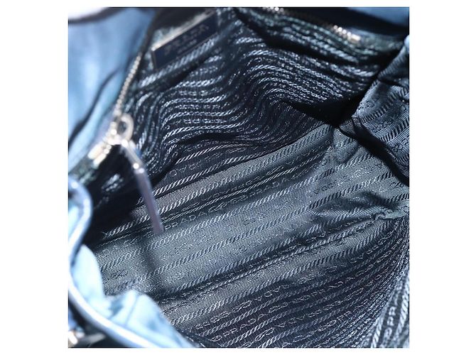 Borsa a Spalla PRADA in Nylon Blu Navy Argento Autentica LNZ603 - vista 11