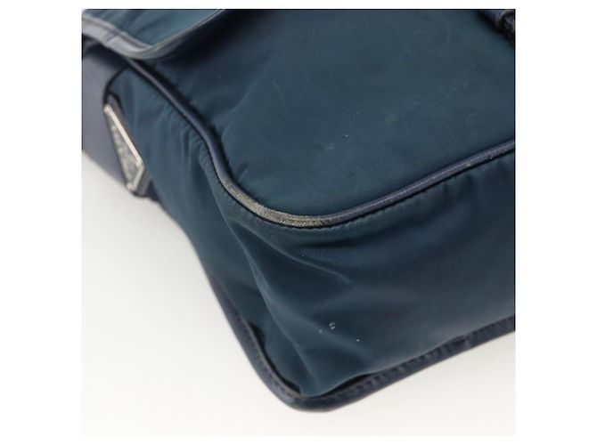 Borsa a Spalla PRADA in Nylon Blu Navy Argento Autentica LNZ603 - vista 14