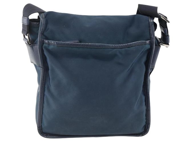 Borsa a Spalla PRADA in Nylon Blu Navy Argento Autentica LNZ603 - vista 2