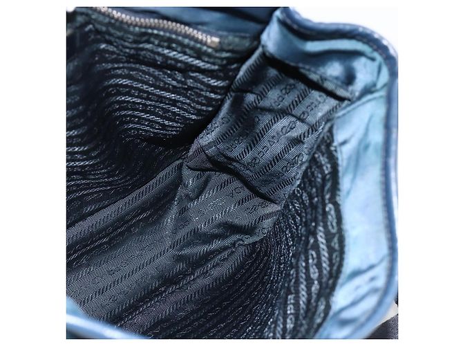 Borsa a Spalla PRADA in Nylon Blu Navy Argento Autentica LNZ603 - vista 20