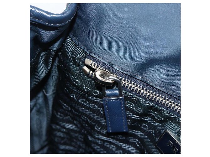 Borsa a Spalla PRADA in Nylon Blu Navy Argento Autentica LNZ603 - vista 22