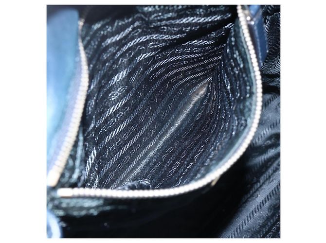 Borsa a Spalla PRADA in Nylon Blu Navy Argento Autentica LNZ603 - vista 23