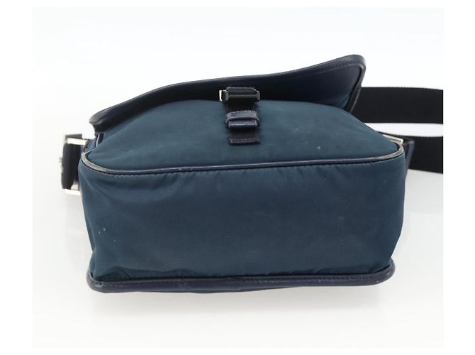 Borsa a Spalla PRADA in Nylon Blu Navy Argento Autentica LNZ603 - vista 5