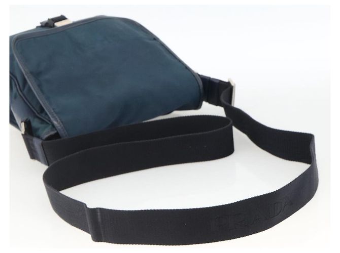 Borsa a Spalla PRADA in Nylon Blu Navy Argento Autentica LNZ603 - vista 7