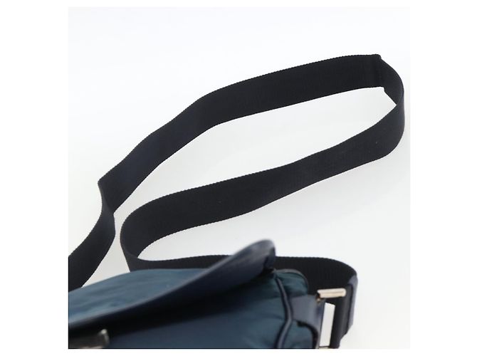 Borsa a Spalla PRADA in Nylon Blu Navy Argento Autentica LNZ603 - vista 8