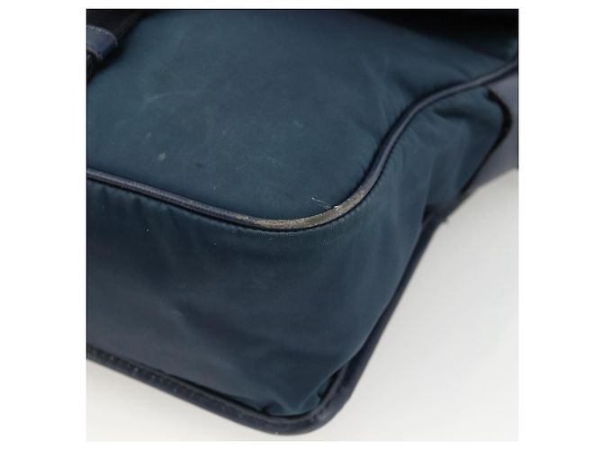 Borsa a Spalla PRADA in Nylon Blu Navy Argento Autentica LNZ603 - vista 9