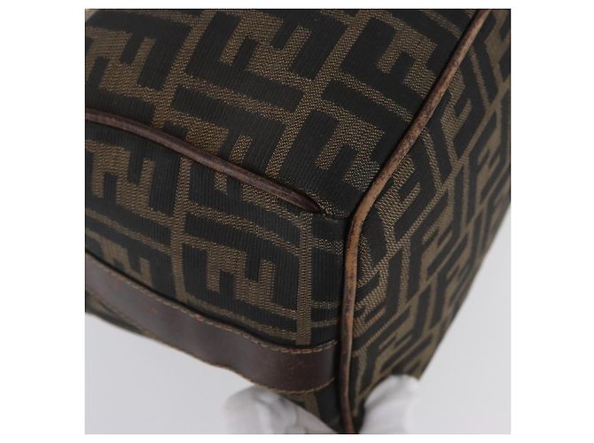 FENDI Borsa Vanity in Tela Zucca Nera Marrone Auth ep13903 Nero - vista 16