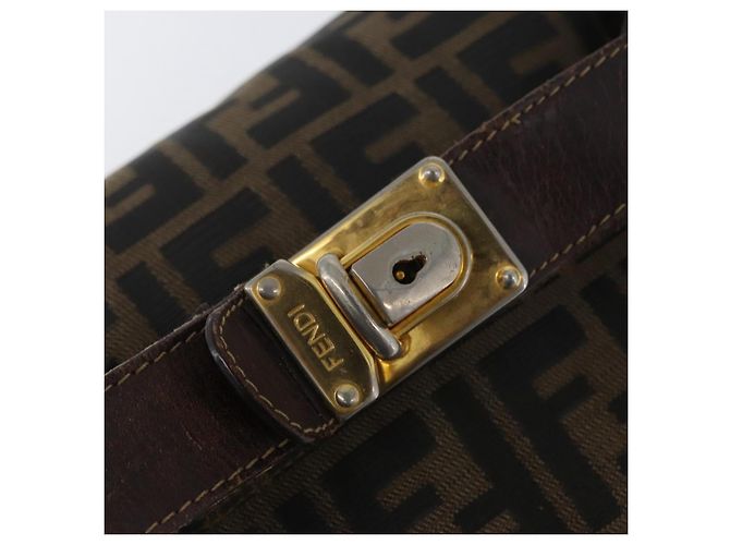FENDI Borsa Vanity in Tela Zucca Nera Marrone Auth ep13903 Nero - vista 18