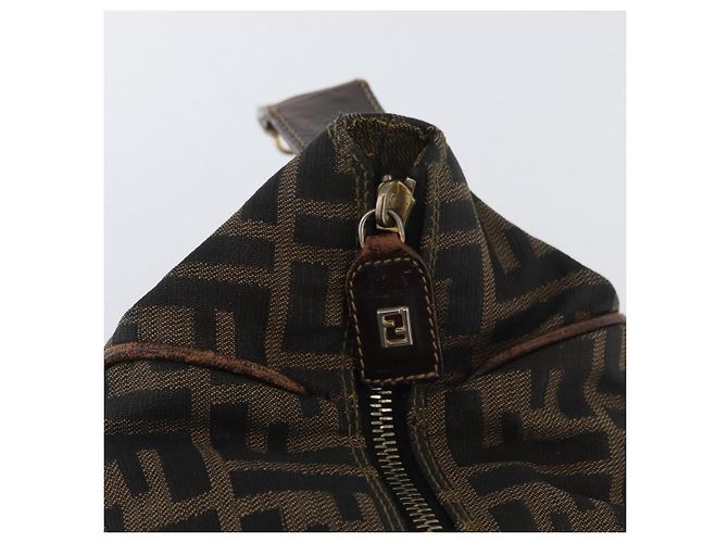 FENDI Borsa Vanity in Tela Zucca Nera Marrone Auth ep13903 Nero - vista 19