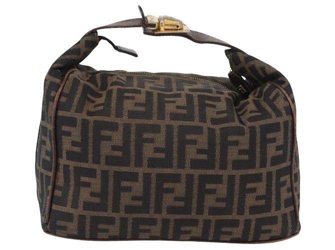 FENDI Borsa Vanity in Tela Zucca Nera Marrone Auth ep13903 Nero - vista 2