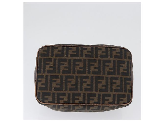 FENDI Borsa Vanity in Tela Zucca Nera Marrone Auth ep13903 Nero - vista 5