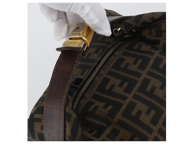 FENDI Borsa Vanity in Tela Zucca Nera Marrone Auth ep13903 Nero - vista 6