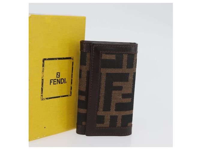 FENDI Zucca Canvas Key Case Black Brown Auth am11078A - view 12