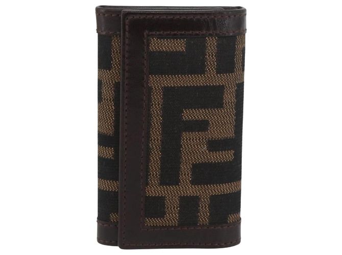 FENDI Zucca Canvas Key Case Black Brown Auth am11078A - view 13