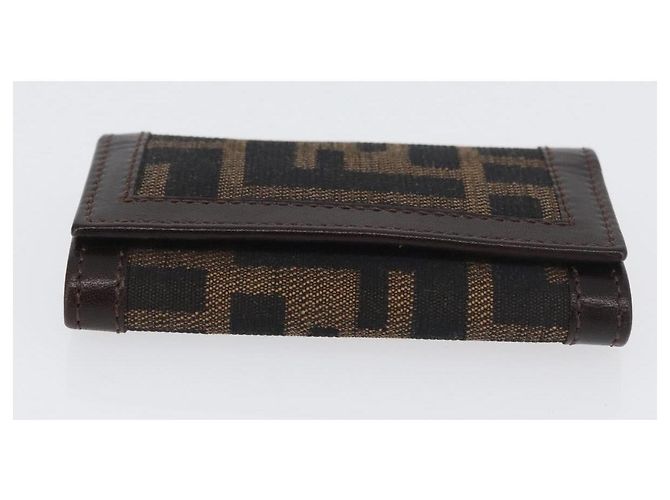 FENDI Zucca Canvas Key Case Black Brown Auth am11078A - view 4
