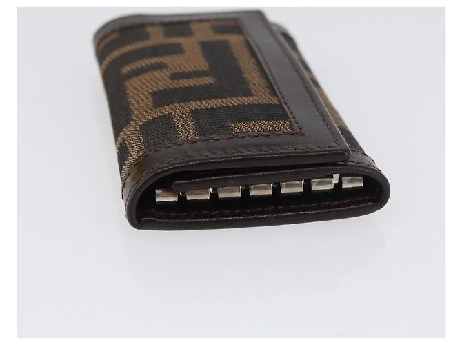 FENDI Zucca Canvas Key Case Black Brown Auth am11078A - view 5