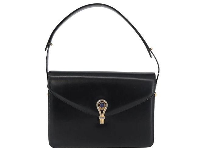 Borsa a mano GUCCI in pelle nera e oro Auth ep13892 Nero D'oro - vista 13