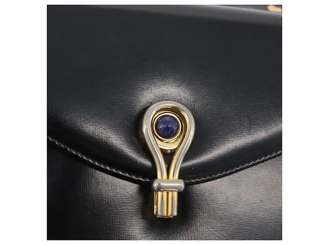 Borsa a mano GUCCI in pelle nera e oro Auth ep13892 Nero D'oro - vista 19