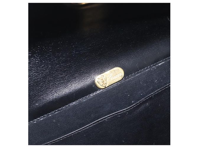 Borsa a mano GUCCI in pelle nera e oro Auth ep13892 Nero D'oro - vista 21