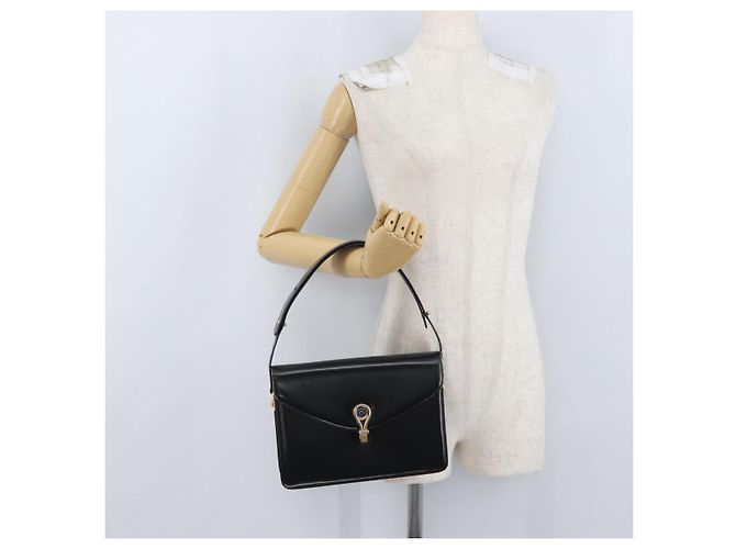 Borsa a mano GUCCI in pelle nera e oro Auth ep13892 Nero D'oro - vista 28