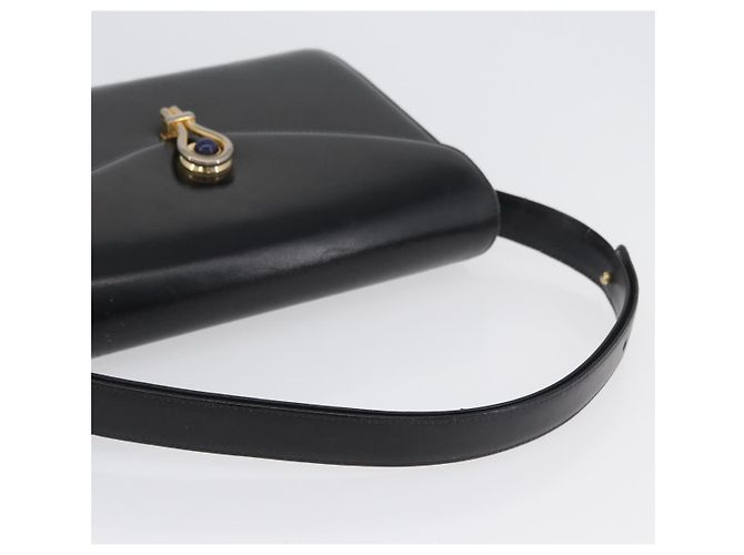 Borsa a mano GUCCI in pelle nera e oro Auth ep13892 Nero D'oro - vista 7