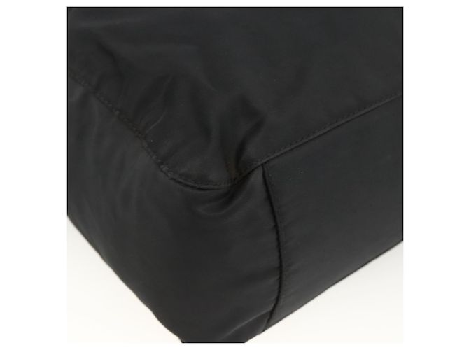 PRADA Bolso de mano de nailon negro plateado Auth ARZ694 Plata - vista 14