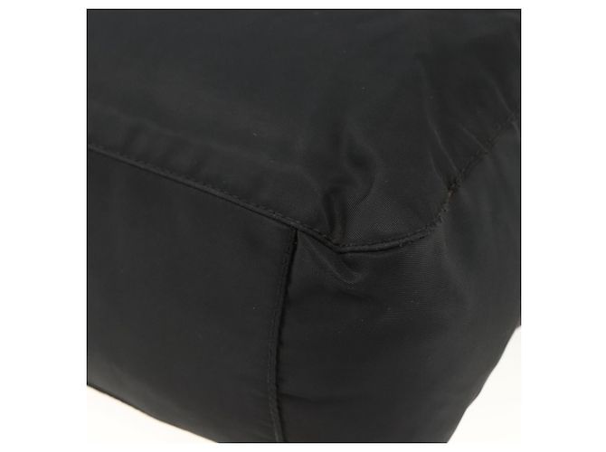 PRADA Bolso de mano de nailon negro plateado Auth ARZ694 Plata - vista 15