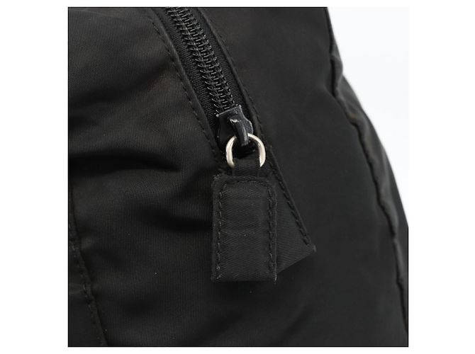 PRADA Bolso de mano de nailon negro plateado Auth ARZ694 Plata - vista 17