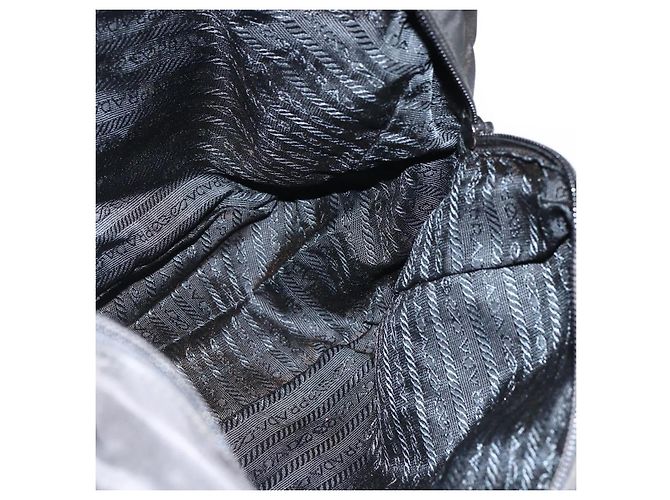 PRADA Bolso de mano de nailon negro plateado Auth ARZ694 Plata - vista 19