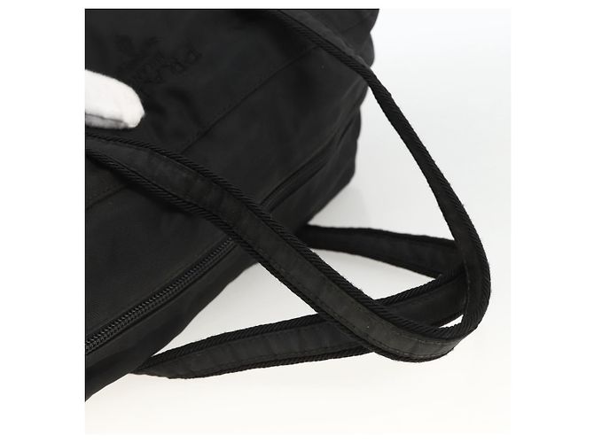 PRADA Bolso de mano de nailon negro plateado Auth ARZ694 Plata - vista 7