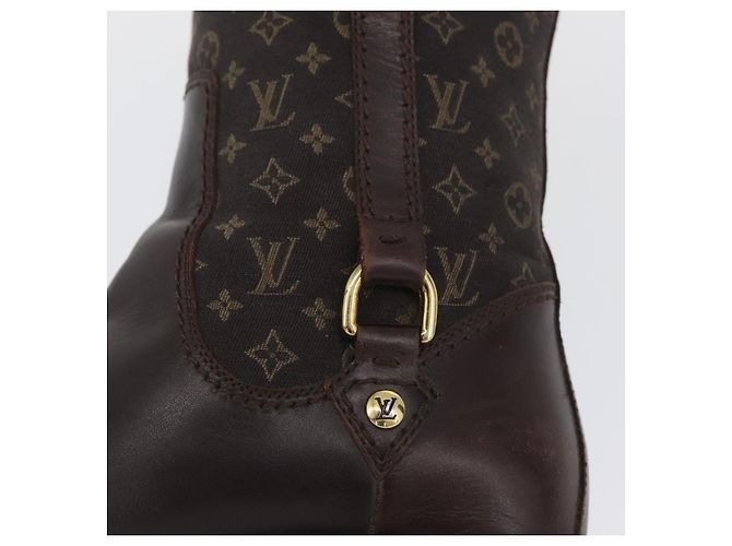 Stivali Monogram Idylle LOUIS VUITTON 36 Marrone Scuro LV Auth 174048A - vista 13