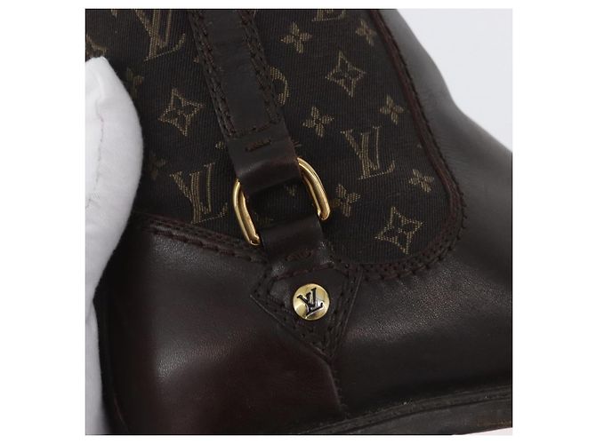 Stivali Monogram Idylle LOUIS VUITTON 36 Marrone Scuro LV Auth 174048A - vista 14