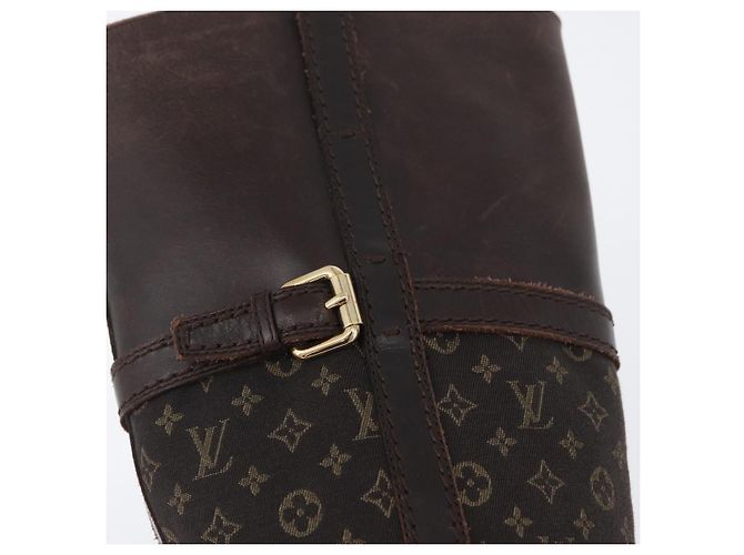 Stivali Monogram Idylle LOUIS VUITTON 36 Marrone Scuro LV Auth 174048A - vista 15