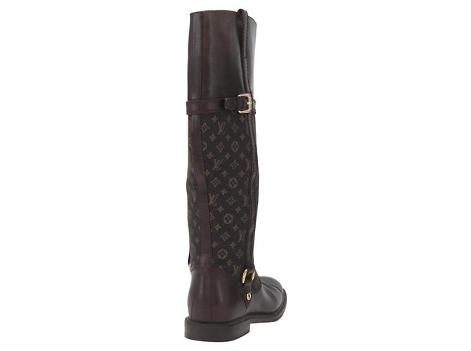 Stivali Monogram Idylle LOUIS VUITTON 36 Marrone Scuro LV Auth 174048A - vista 3