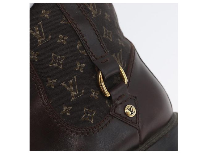 Stivali Monogram Idylle LOUIS VUITTON 36 Marrone Scuro LV Auth 174048A - vista 31