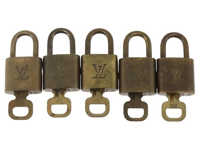 LOUIS VUITTON Set di 5 Lucchetti in metallo Oro LV Auth 173293 D'oro - vista 2