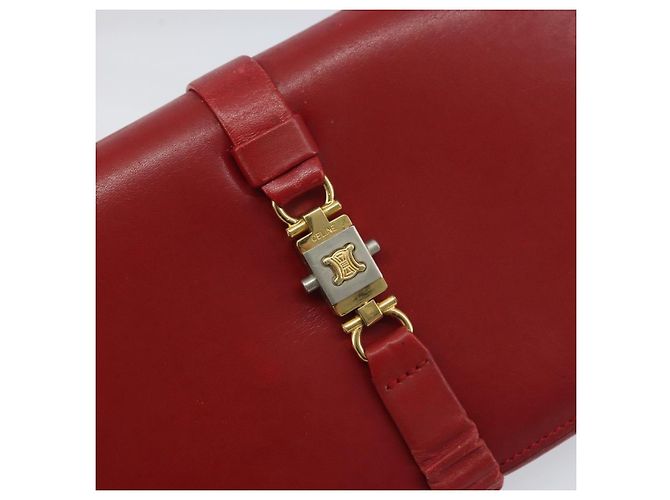 Céline Borsa a Spalla in Pelle Rossa e Oro Auth AMZ004A Rosso D'oro - vista 17
