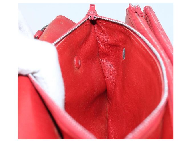 Céline Borsa a Spalla in Pelle Rossa e Oro Auth AMZ004A Rosso D'oro - vista 20