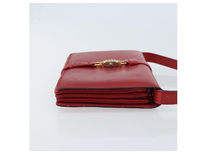 Céline Borsa a Spalla in Pelle Rossa e Oro Auth AMZ004A Rosso D'oro - vista 3