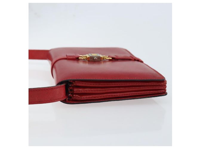 Céline Borsa a Spalla in Pelle Rossa e Oro Auth AMZ004A Rosso D'oro - vista 4