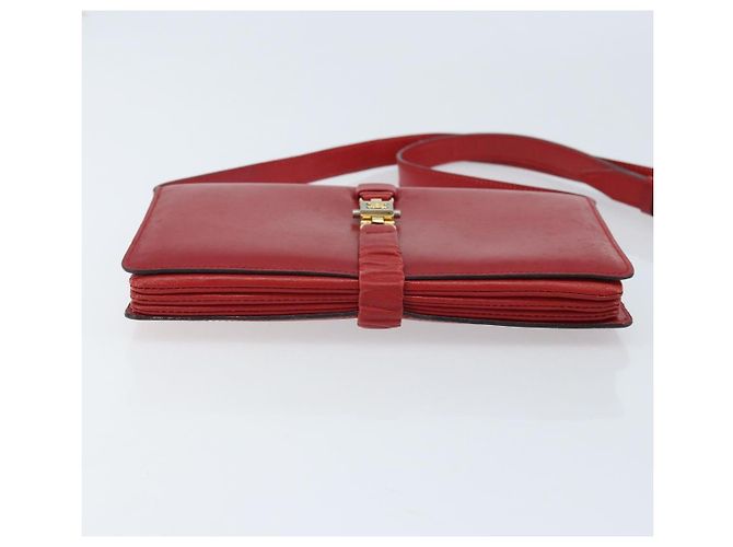 Céline Borsa a Spalla in Pelle Rossa e Oro Auth AMZ004A Rosso D'oro - vista 5