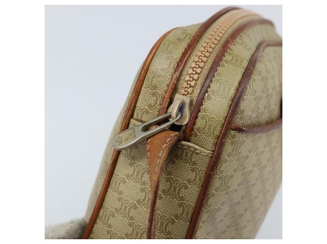 Céline Borsa a Spalla in Tela Macadam CELINE PVC Beige Oro Auth LNZ711 D'oro - vista 10