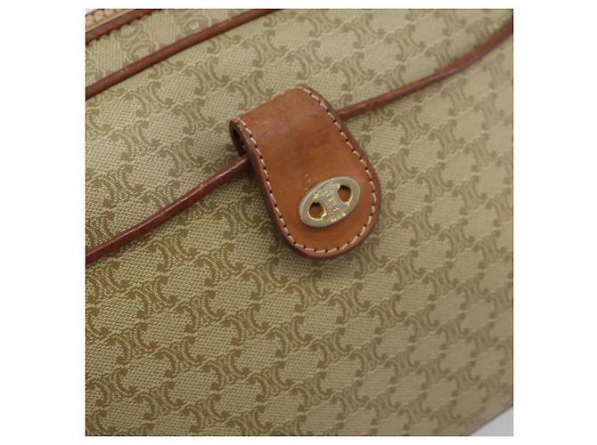 Céline Borsa a Spalla in Tela Macadam CELINE PVC Beige Oro Auth LNZ711 D'oro - vista 17