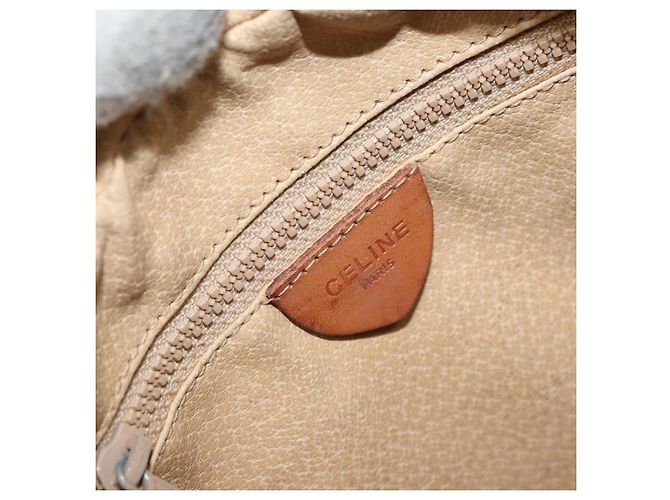 Céline Borsa a Spalla in Tela Macadam CELINE PVC Beige Oro Auth LNZ711 D'oro - vista 18