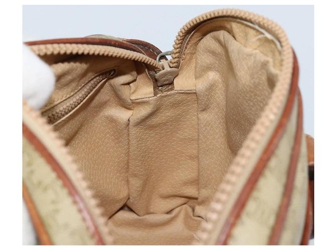 Céline Borsa a Spalla in Tela Macadam CELINE PVC Beige Oro Auth LNZ711 D'oro - vista 19
