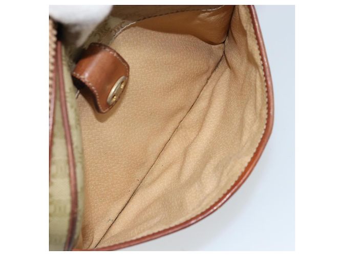 Céline Borsa a Spalla in Tela Macadam CELINE PVC Beige Oro Auth LNZ711 D'oro - vista 22