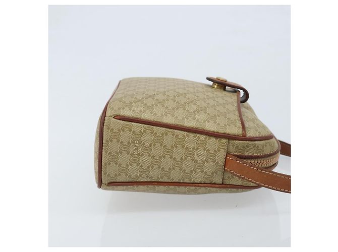 Céline Borsa a Spalla in Tela Macadam CELINE PVC Beige Oro Auth LNZ711 D'oro - vista 3